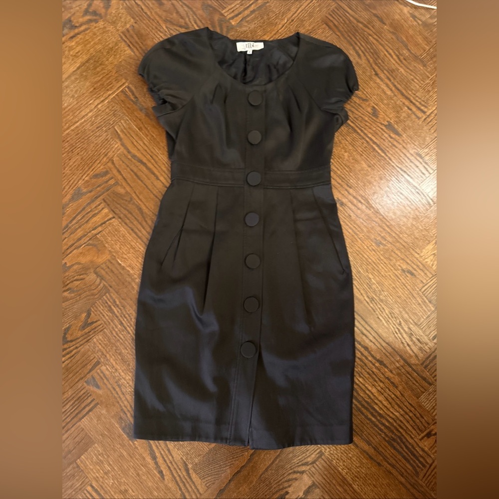 Elegant Tibi Black Button-Down Dress